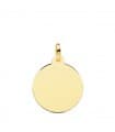 Ciondolo targhetta tonda oro 18kt 18 mm lucido