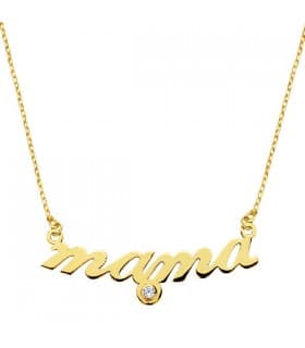 Gargantilla Mujer Oro amarillo 9K Texto "Mamá"