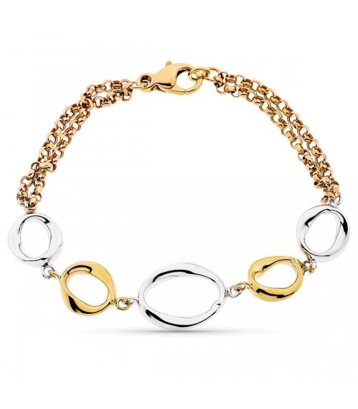 Pulsera Mujer Oro Tricolor 18K Rosalía