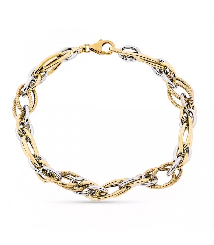 Pulsera Mujer Dorota Oro Bicolor 9K Eslabones