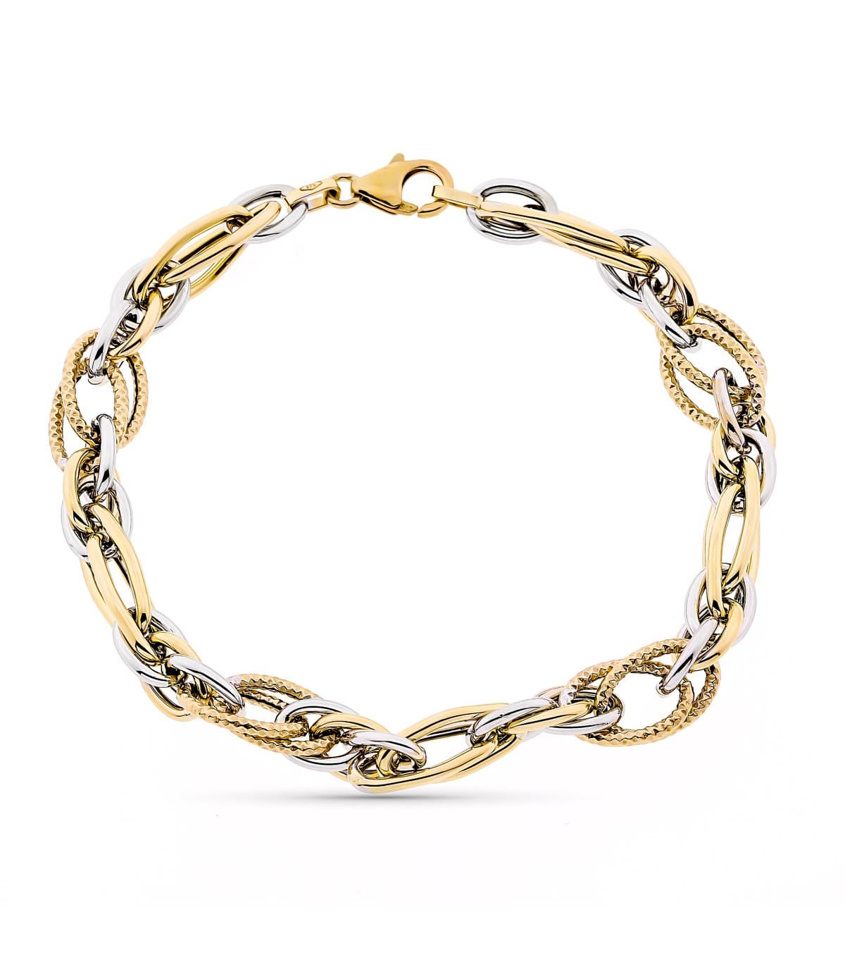 Pulsera Mujer Dorota Oro Bicolor 9K Eslabones