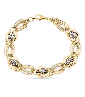 Pulsera Mujer Olesia Oro Bicolor 9K Eslabones