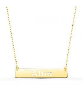 Collar personalizado barra Oro Amarillo 18K 25