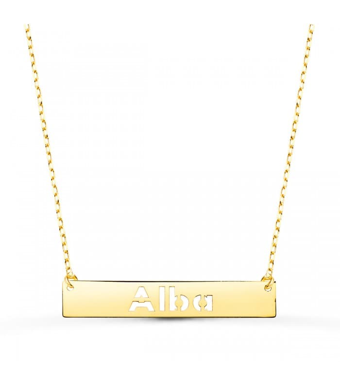 Collar personalizado barra Oro Amarillo 18K 25