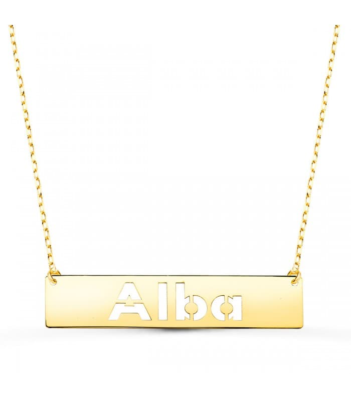 Collier personnalisable barre Or Jaune 18K M