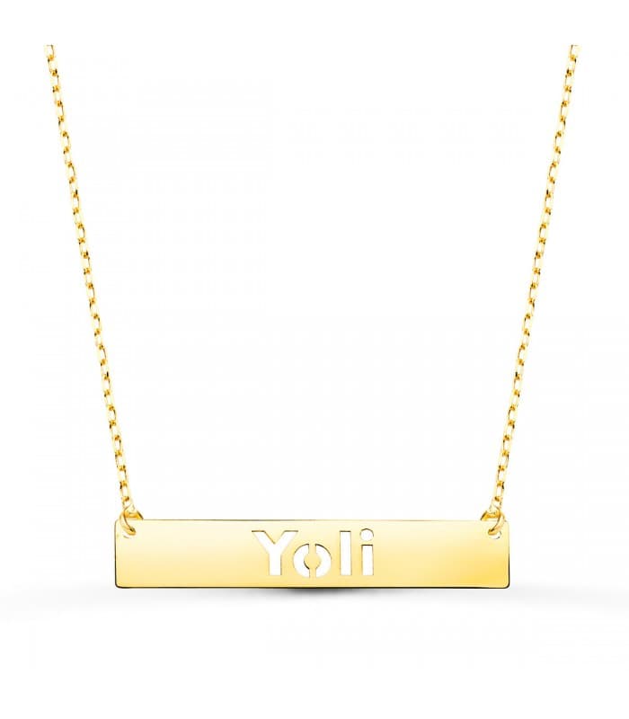 Collar personalizado barra Oro Amarillo 18K 25