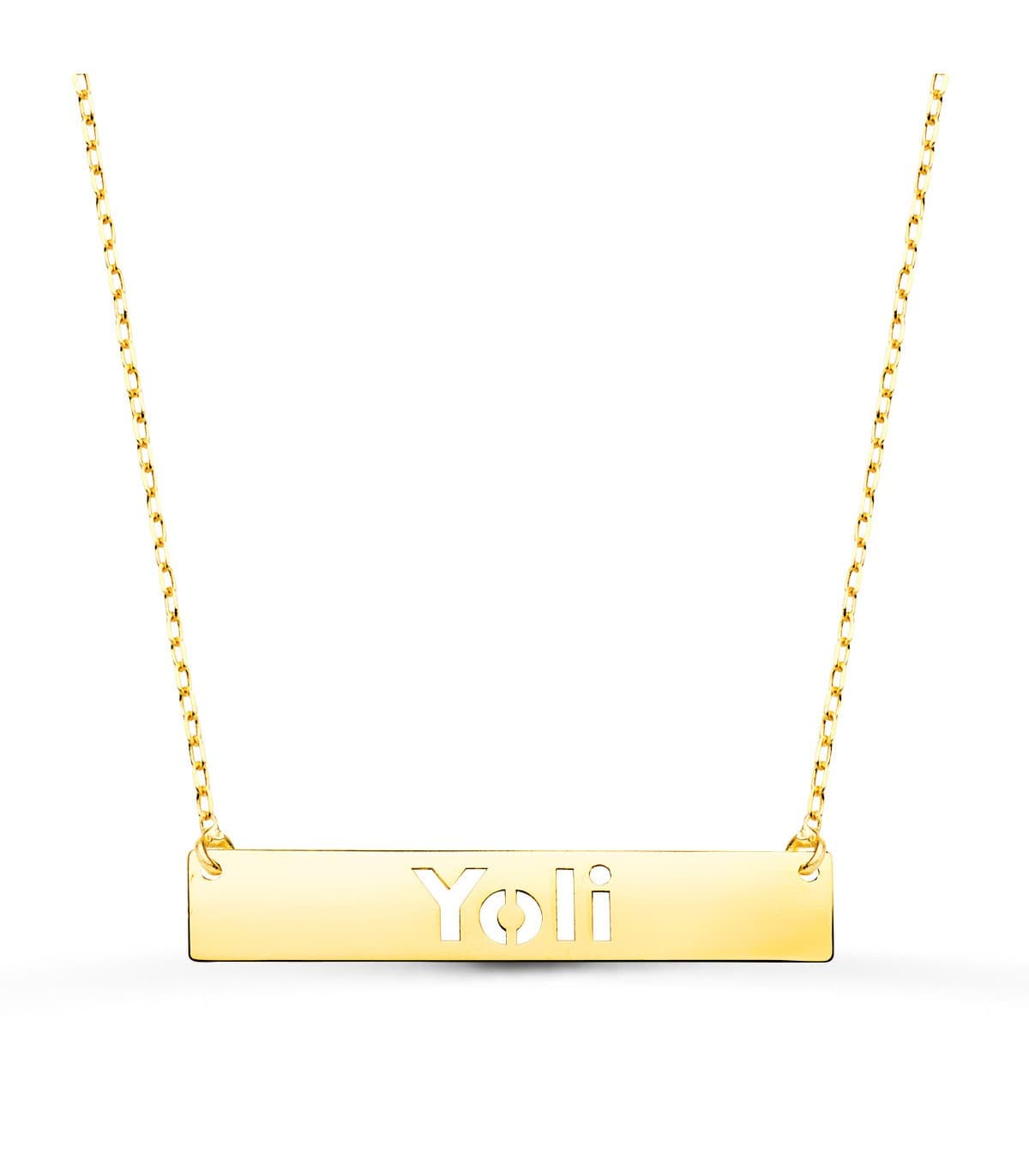 Collar personalizado barra Oro Amarillo 18K 25