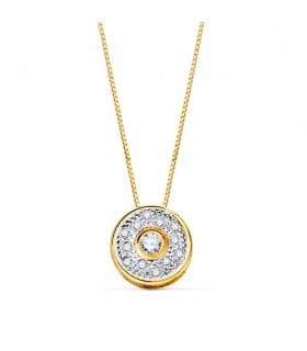 Gargantilla mujer chatón grano Oro amarillo 18k