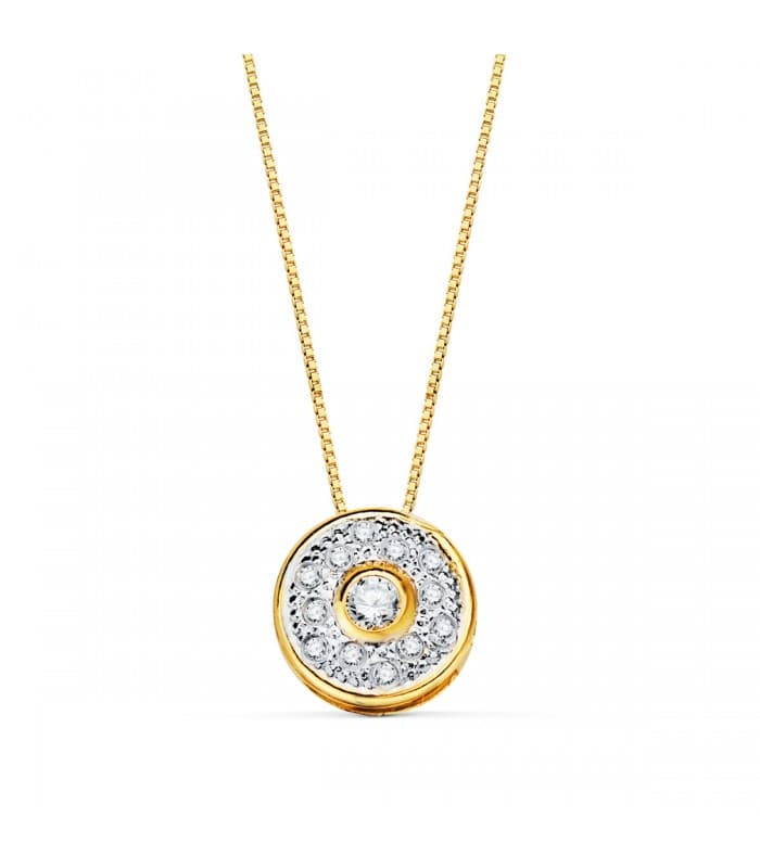 Gargantilla mujer chatón grano Oro amarillo 18k
