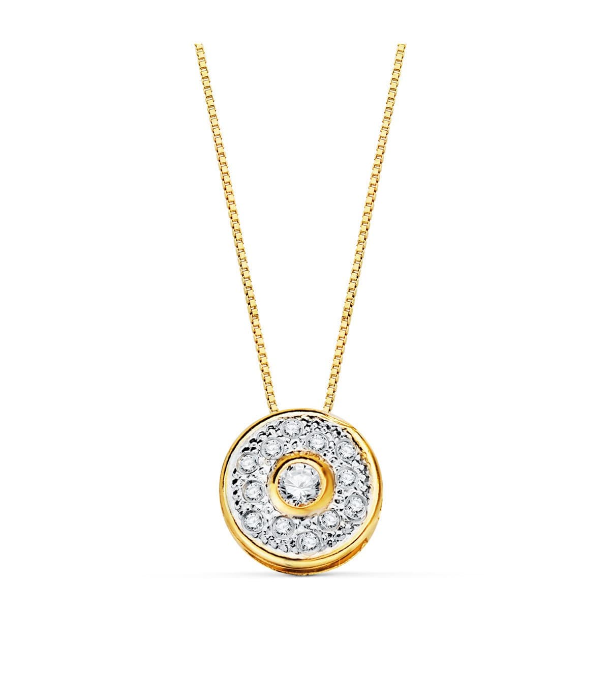 Gargantilla mujer chatón grano Oro amarillo 18k