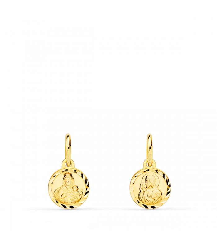 Escapulario Corazón Jésus-V.Carmen mini oro 18ktes