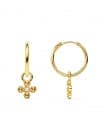 Créoles Croix Or Jaune 18k