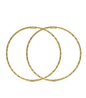 Orecchini cerchio diamantati oro giallo 18 Kt 40 mm