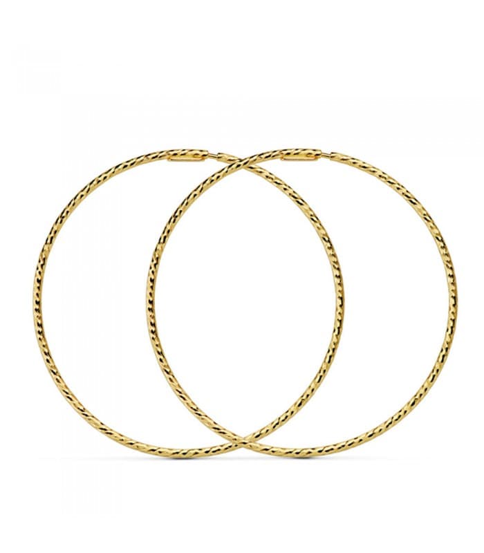 Créoles Diamantées Or Jaune 18 K 40 MM, bijoux femme