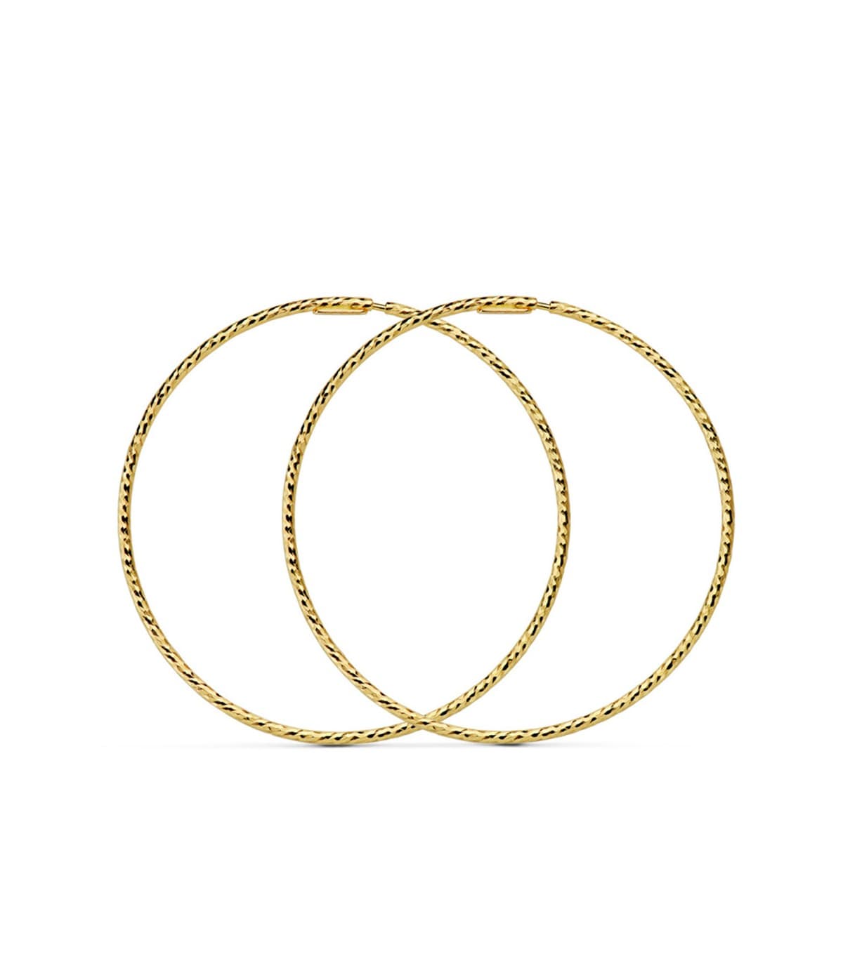 Aros de Oro 18K 40 MM Diamantados, pendientes mujer online