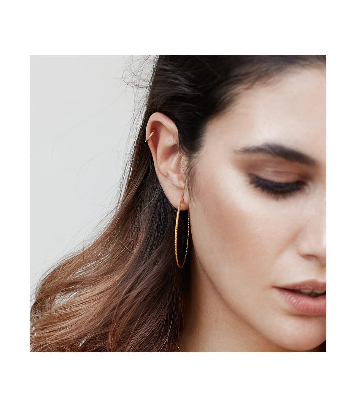 Orecchini da donna a cerchio 40 mm, spessore 1,5 mm - oro giallo 18kt