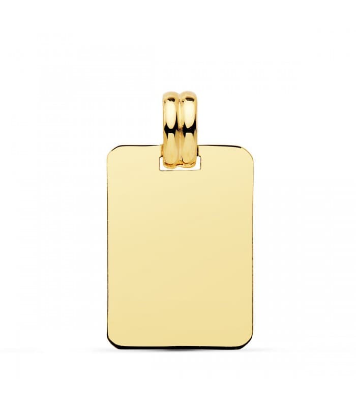 Chapa Colgante Plana Oro 18K 21 mm