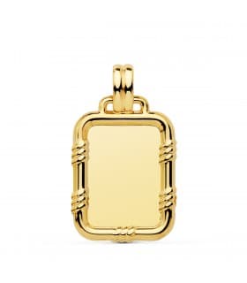 Pendente Medaglia da incidere oro 18 Kt 26 mm