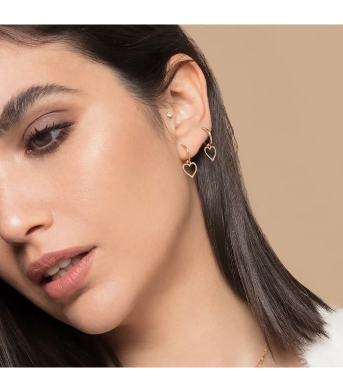 Créoles Coeur Or Jaune 18k