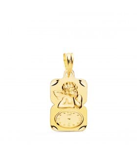 Medalla  ángel y reloj diseño oro 18ktes