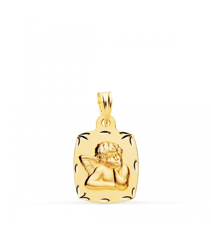 Medalla Bebé Ángel de la Guarda Tonel Oro 18k 19 mm