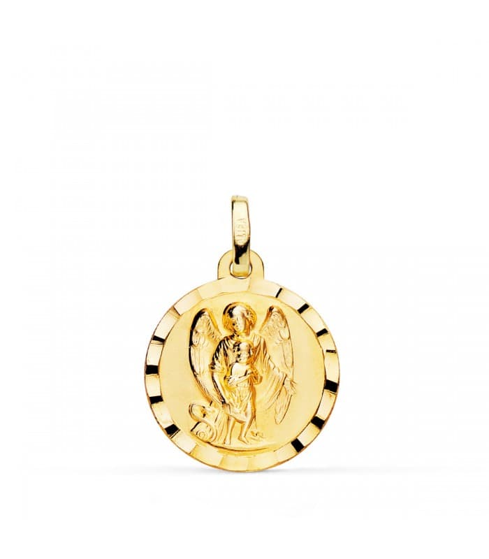Médaille Ange Gardien et Enfant Or 18k 18mm