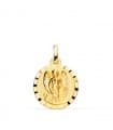 Medaglia Angelo custode con bambino in oro 18k 18mm