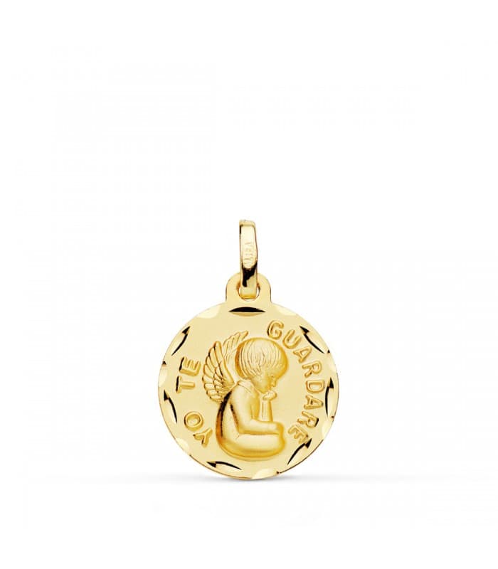 Medalla ángel de la guarda grande oro 18ktes
