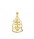 Ciondolo Croce Caravaca con bordo Oro 18Kt 20 mm - Ciondolo religioso portafortuna
