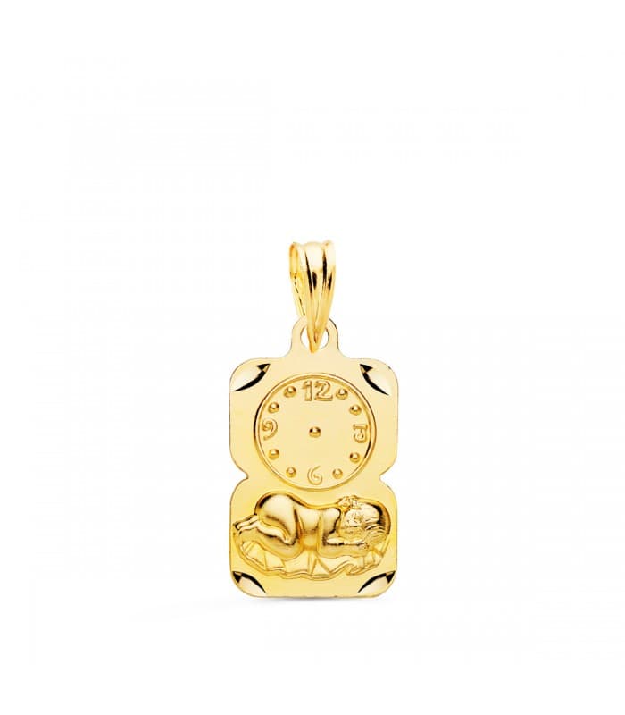 Medalla  niño y reloj diseño oro 18ktes
