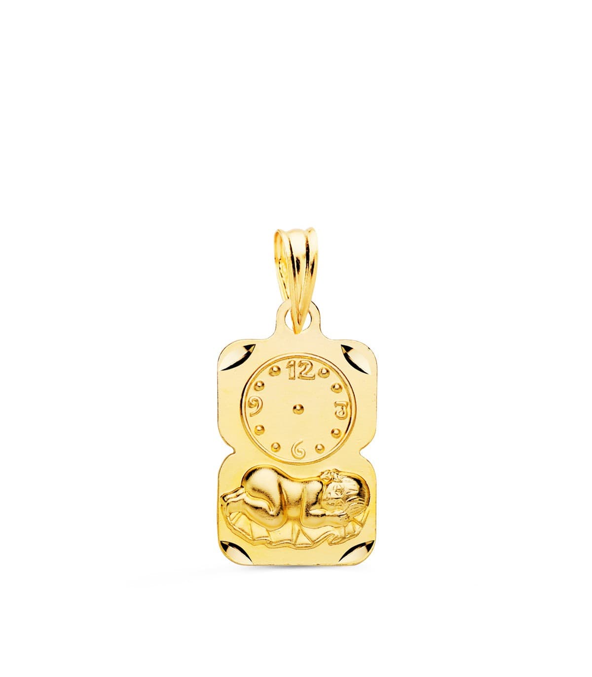 Medalla  niño y reloj diseño oro 18ktes