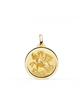 Medaglia San Giorgio oro 18kt 18 mm, gioielli religiosi e medagliette per battesimo.