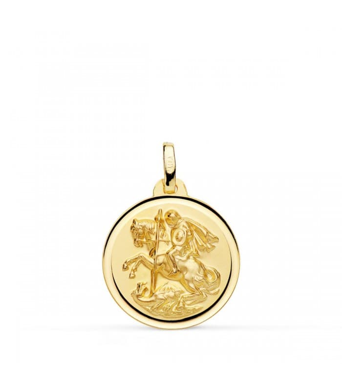 Medalla San Jorge Oro 18K 18mm Bisel - COMPRAR JOYAS ONLINE