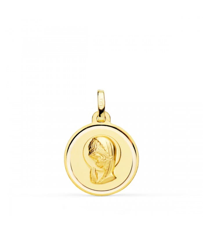 Médaille Vierge biseau 18 K 16mm