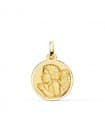 Medalla Angelito Rezando Oro 18K 18mm Bisel