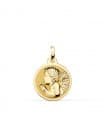 Médaille Ange En Prière Or 18K 16mm Brillant