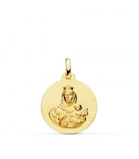 Medalla Virgen Carmen Oro 18K 18mm Mate - comprar joyas online