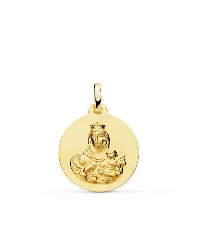 Medalla Virgen Carmen Oro 18K 18mm Mate - comprar joyas online