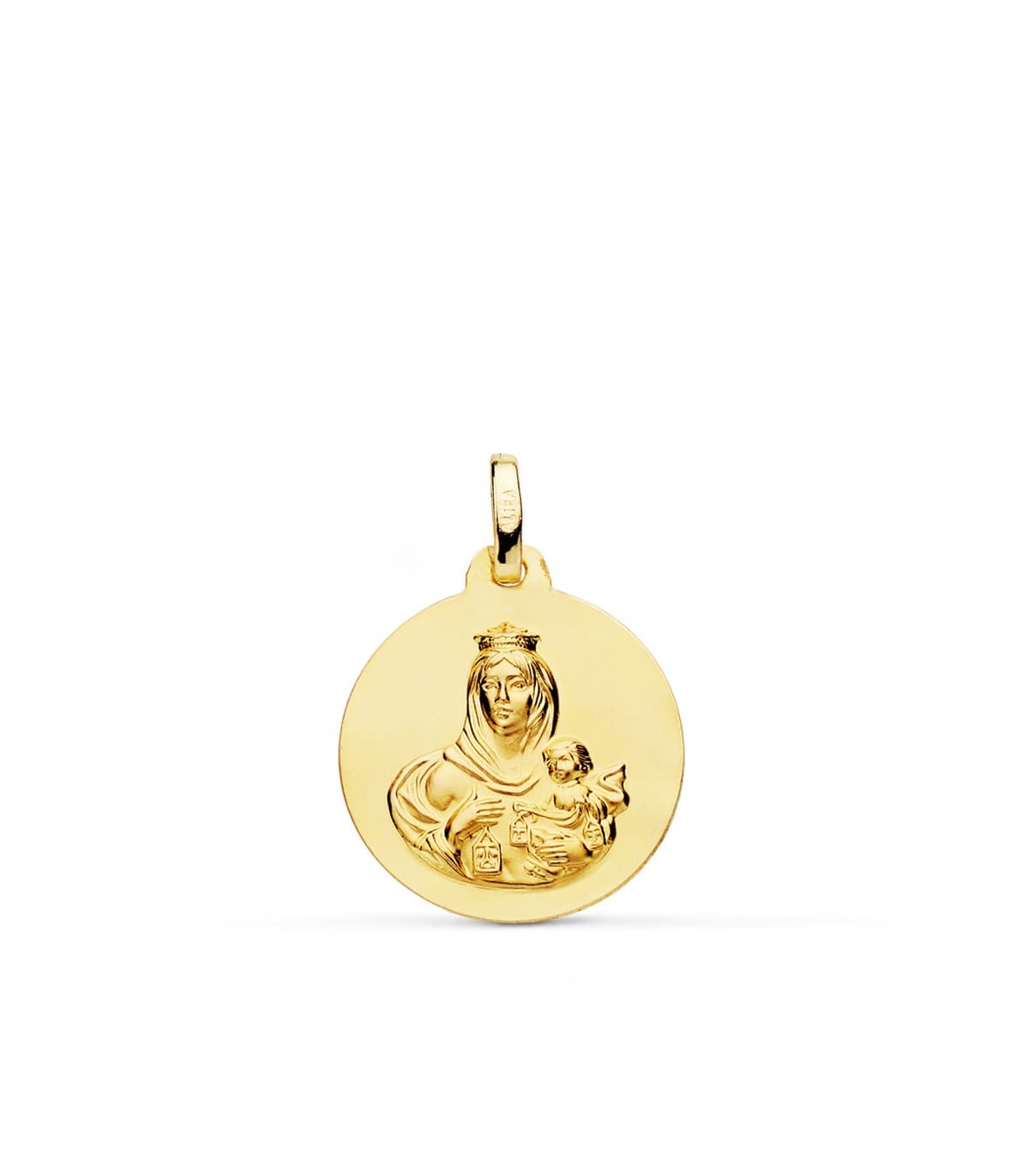 Medalla Virgen Carmen Oro 18K 18mm Mate - comprar joyas online