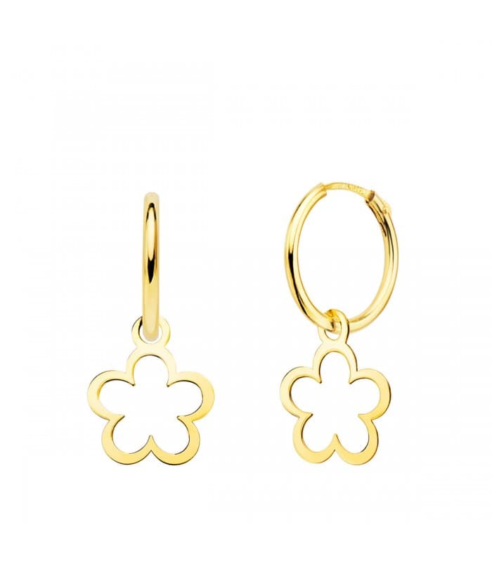 Créoles Fleur Or Jaune 18k
