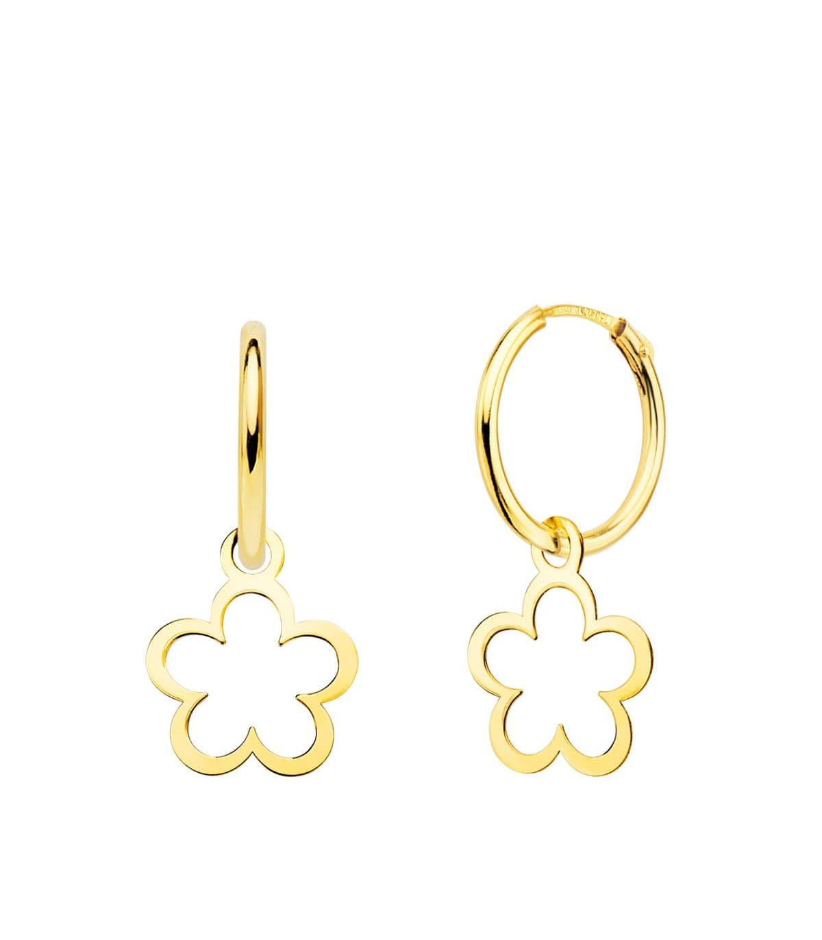 Créoles Fleur Or Jaune 18k