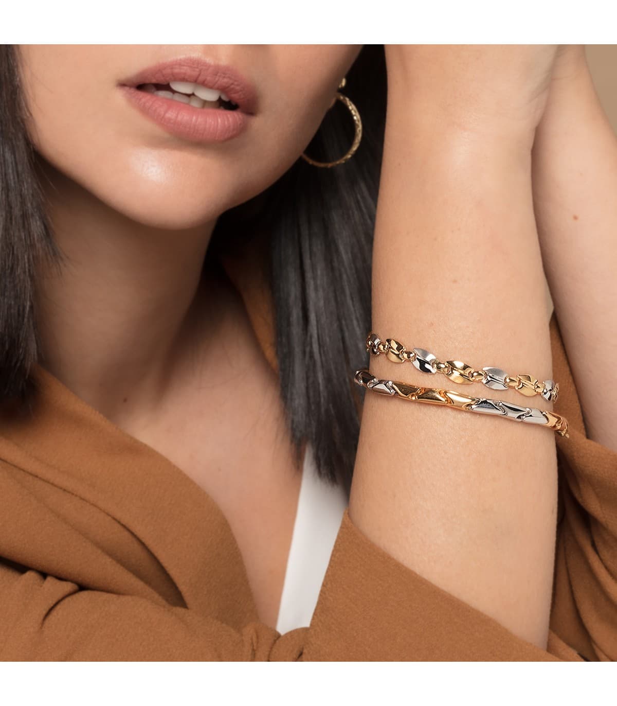 Pulsera Mujer Oro Bicolor 18K Zambia