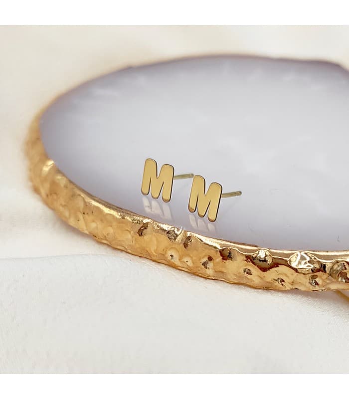 Pendientes con iniciales, joyas personalizadas letras
