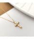 Gargantilla Cruz Oro 18K Diamante 0.015 Qt.