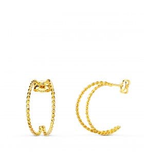 Pendientes Sand Aros Twisted Oro 18K