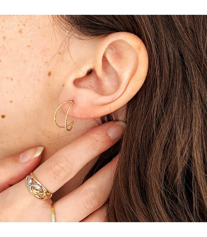 Pendientes Sand Aros Twisted Oro 18K