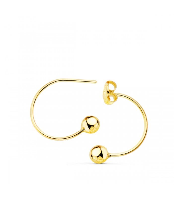 Pendientes Sand Aros Balls Oro 18K