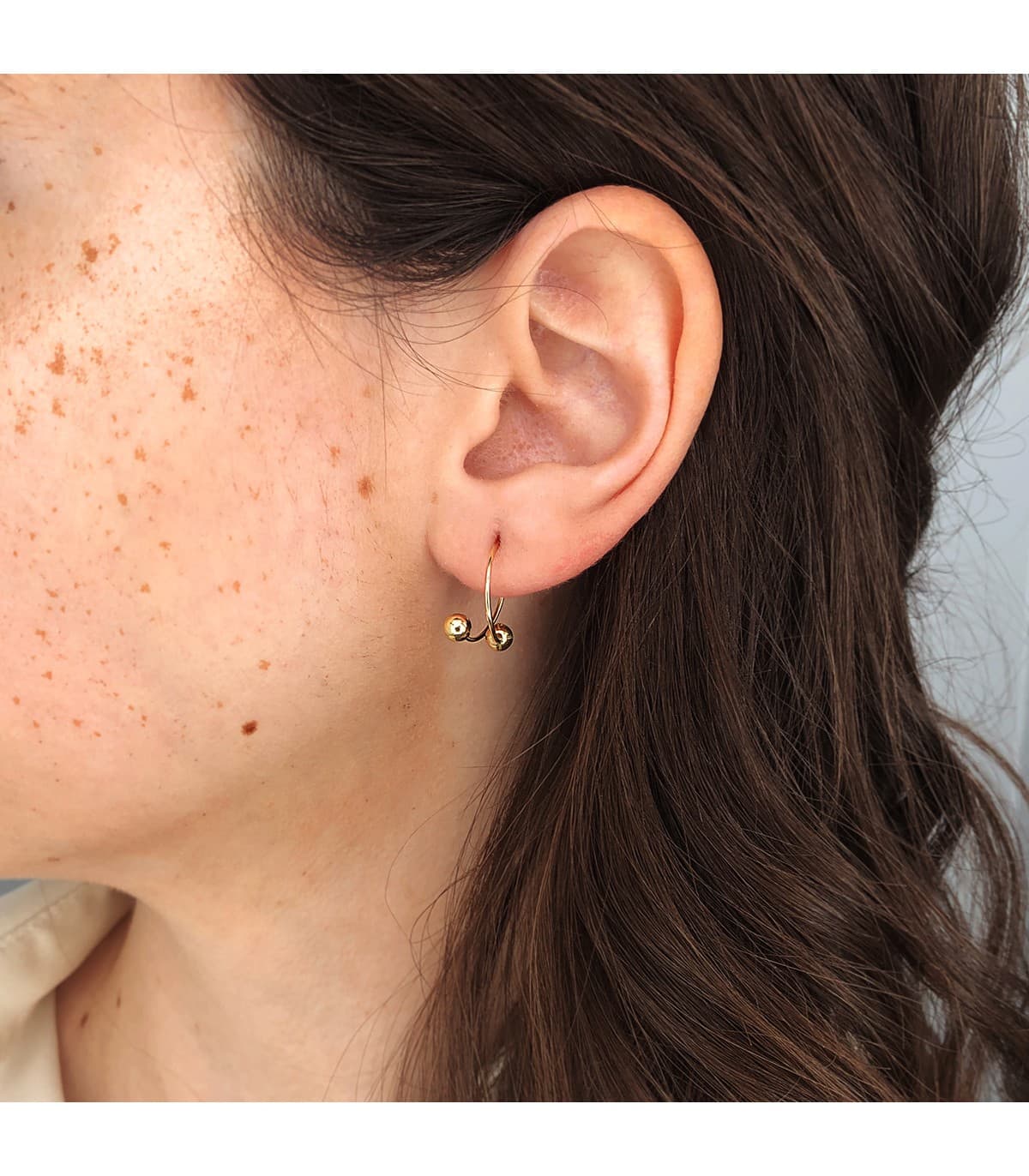 Pendientes Sand Aros Balls Oro 18K