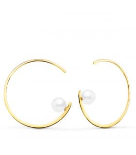 Pendientes Sand Aros Pearl Oro 18K
