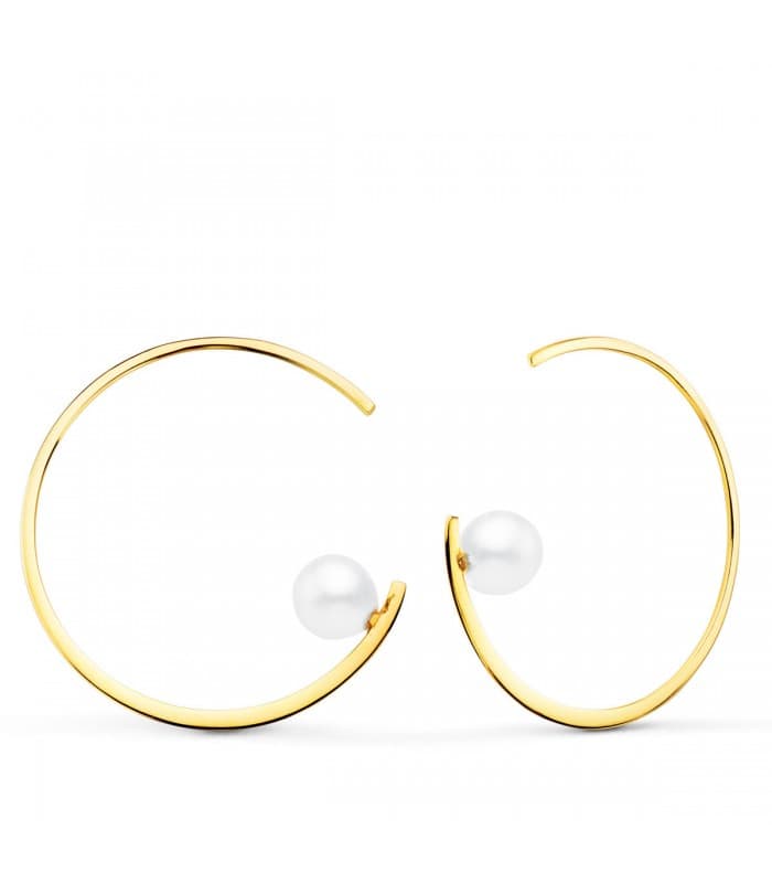 Pendientes Sand Aros Pearl Oro 18K